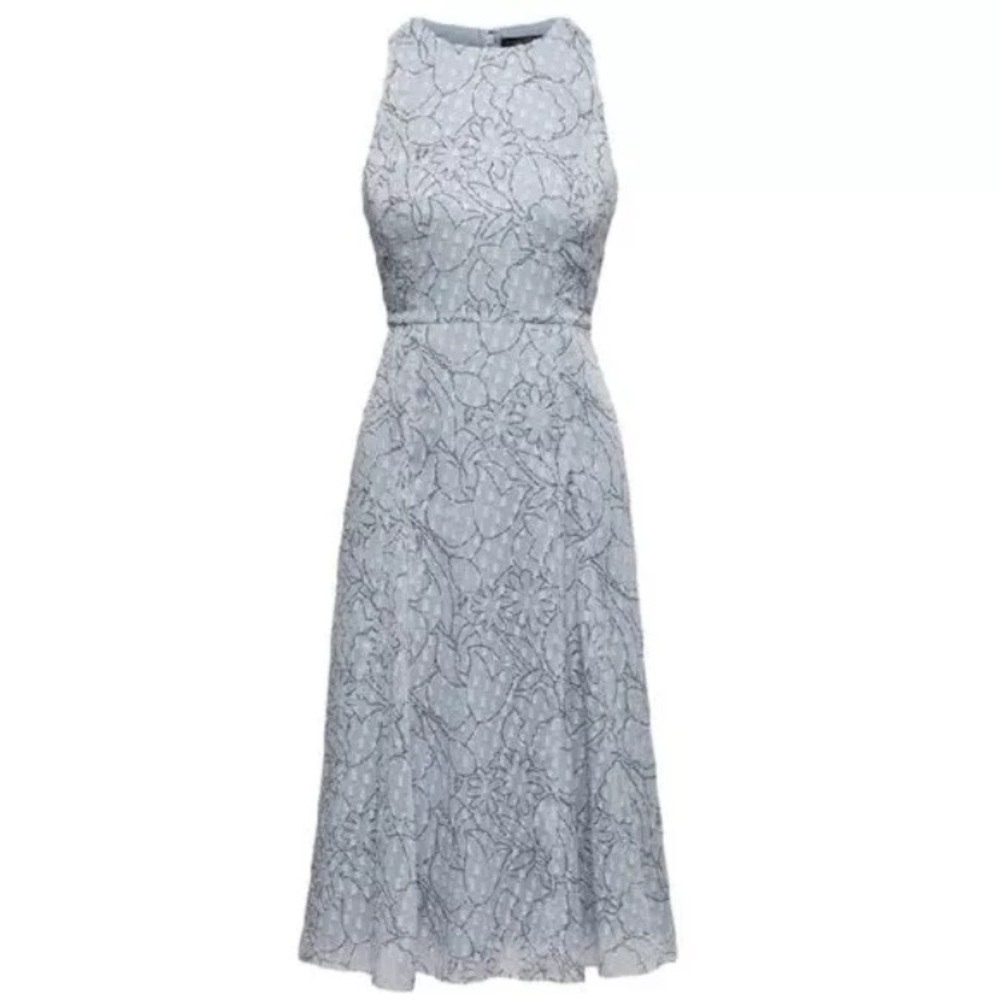 Banana Republic fully lined sleeveless sparkle, floral midi dress size 2